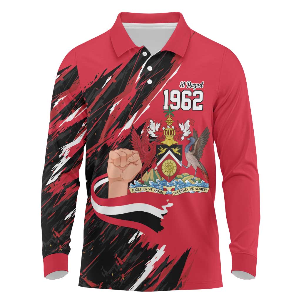 Trinidad and Tobago 1962 Personalized Long Sleeve Polo Shirt Happy Independence Day August 31th - Wonder Print Shop