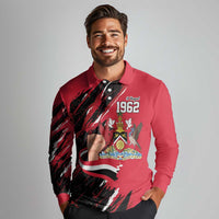 Trinidad and Tobago 1962 Personalized Long Sleeve Polo Shirt Happy Independence Day August 31th - Wonder Print Shop