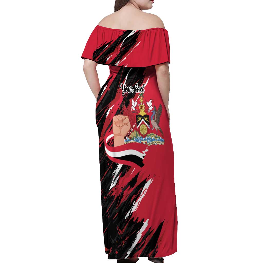 Trinidad and Tobago 1962 Personalized Off Shoulder Maxi Dress Happy Independence Day August 31th - Wonder Print Shop