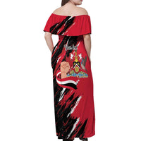 Trinidad and Tobago 1962 Personalized Off Shoulder Maxi Dress Happy Independence Day August 31th - Wonder Print Shop