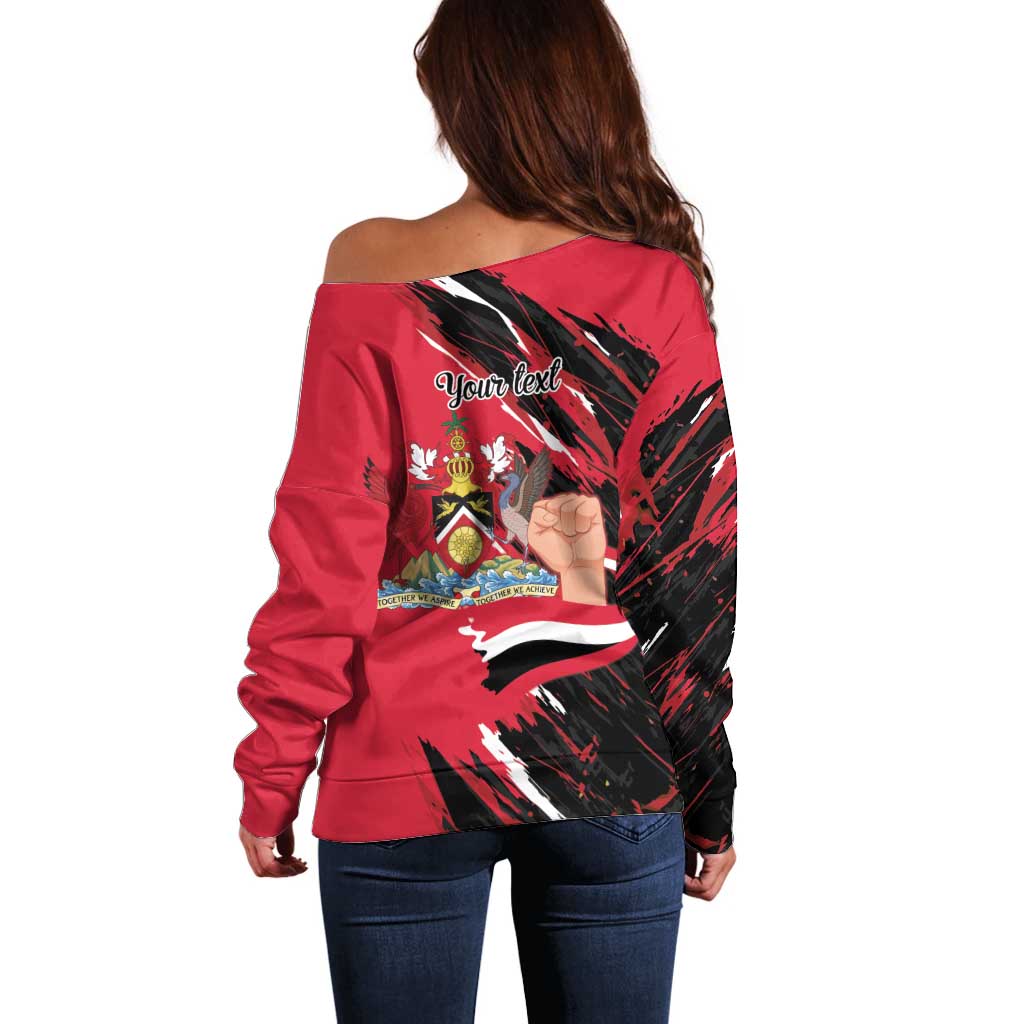 Trinidad and Tobago 1962 Personalized Off Shoulder Sweater Happy Independence Day August 31th - Wonder Print Shop