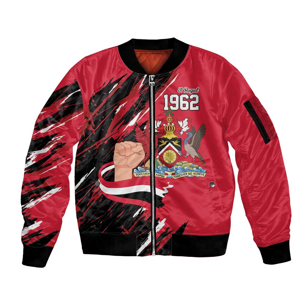 Trinidad and Tobago 1962 Personalized Sleeve Zip Bomber Jacket Happy Independence Day August 31th - Wonder Print Shop