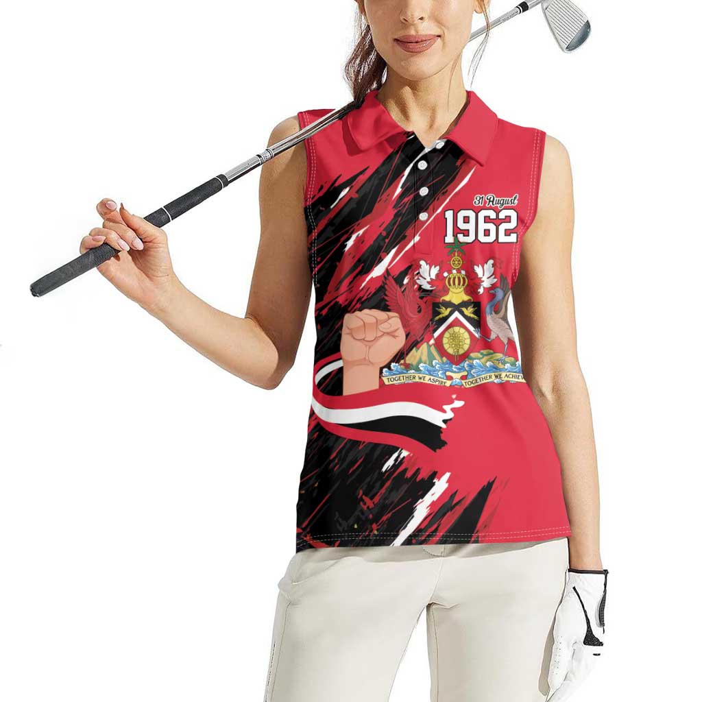 Trinidad and Tobago 1962 Personalized Women Sleeveless Polo Shirt Happy Independence Day August 31th - Wonder Print Shop