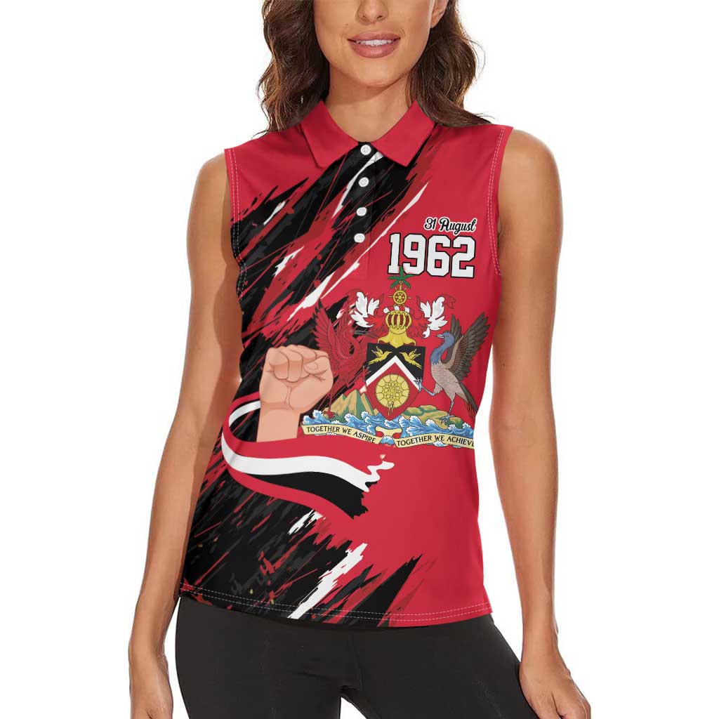 Trinidad and Tobago 1962 Personalized Women Sleeveless Polo Shirt Happy Independence Day August 31th - Wonder Print Shop