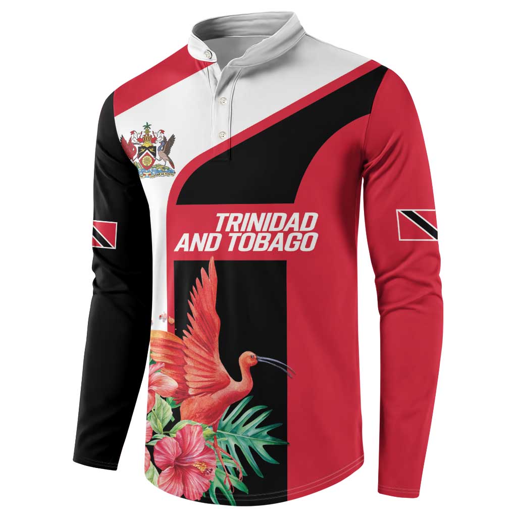 Trinidad and Tobago Personalized Button Sweatshirt Scarlet Ibis Tropical - Wonder Print Shop