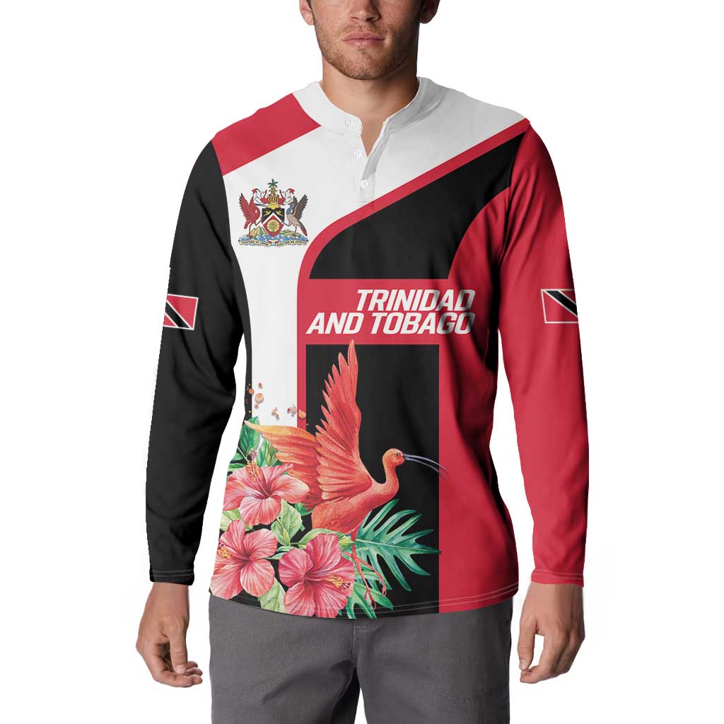 Trinidad and Tobago Personalized Button Sweatshirt Scarlet Ibis Tropical - Wonder Print Shop