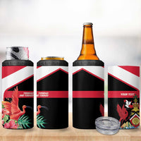 Trinidad and Tobago Personalized 4 in 1 Can Cooler Tumbler Scarlet Ibis Tropical - Wonder Print Shop