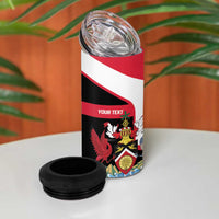 Trinidad and Tobago Personalized 4 in 1 Can Cooler Tumbler Scarlet Ibis Tropical - Wonder Print Shop