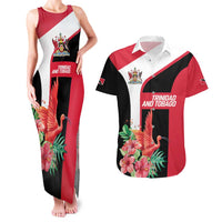 Trinidad and Tobago Personalized Couples Matching Tank Maxi Dress and Hawaiian Shirt Scarlet Ibis Tropical - Wonder Print Shop