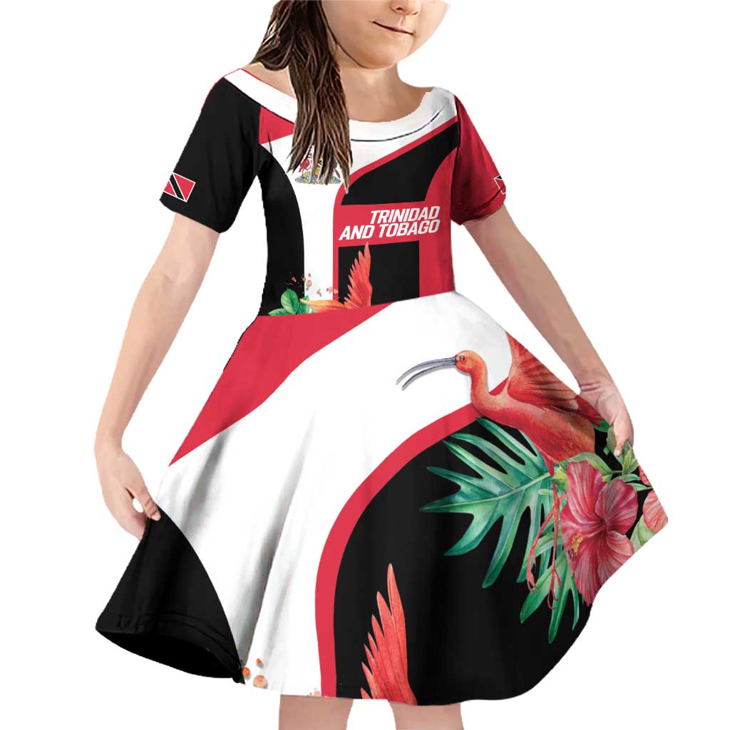 Trinidad and Tobago Personalized Family Matching Off Shoulder Short Dress and Hawaiian Shirt Scarlet Ibis Tropical - Wonder Print Shop