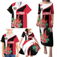 Trinidad and Tobago Personalized Family Matching Puletasi and Hawaiian Shirt Scarlet Ibis Tropical - Wonder Print Shop