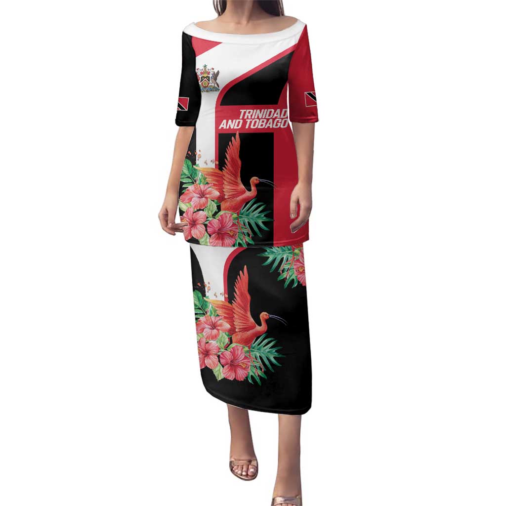 Trinidad and Tobago Personalized Family Matching Puletasi and Hawaiian Shirt Scarlet Ibis Tropical - Wonder Print Shop