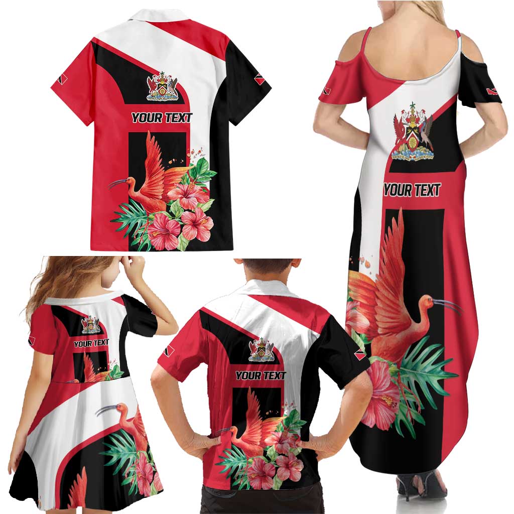 Trinidad and Tobago Personalized Family Matching Summer Maxi Dress and Hawaiian Shirt Scarlet Ibis Tropical - Wonder Print Shop