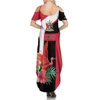 Trinidad and Tobago Personalized Family Matching Summer Maxi Dress and Hawaiian Shirt Scarlet Ibis Tropical - Wonder Print Shop