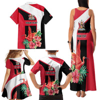 Trinidad and Tobago Personalized Family Matching Tank Maxi Dress and Hawaiian Shirt Scarlet Ibis Tropical - Wonder Print Shop