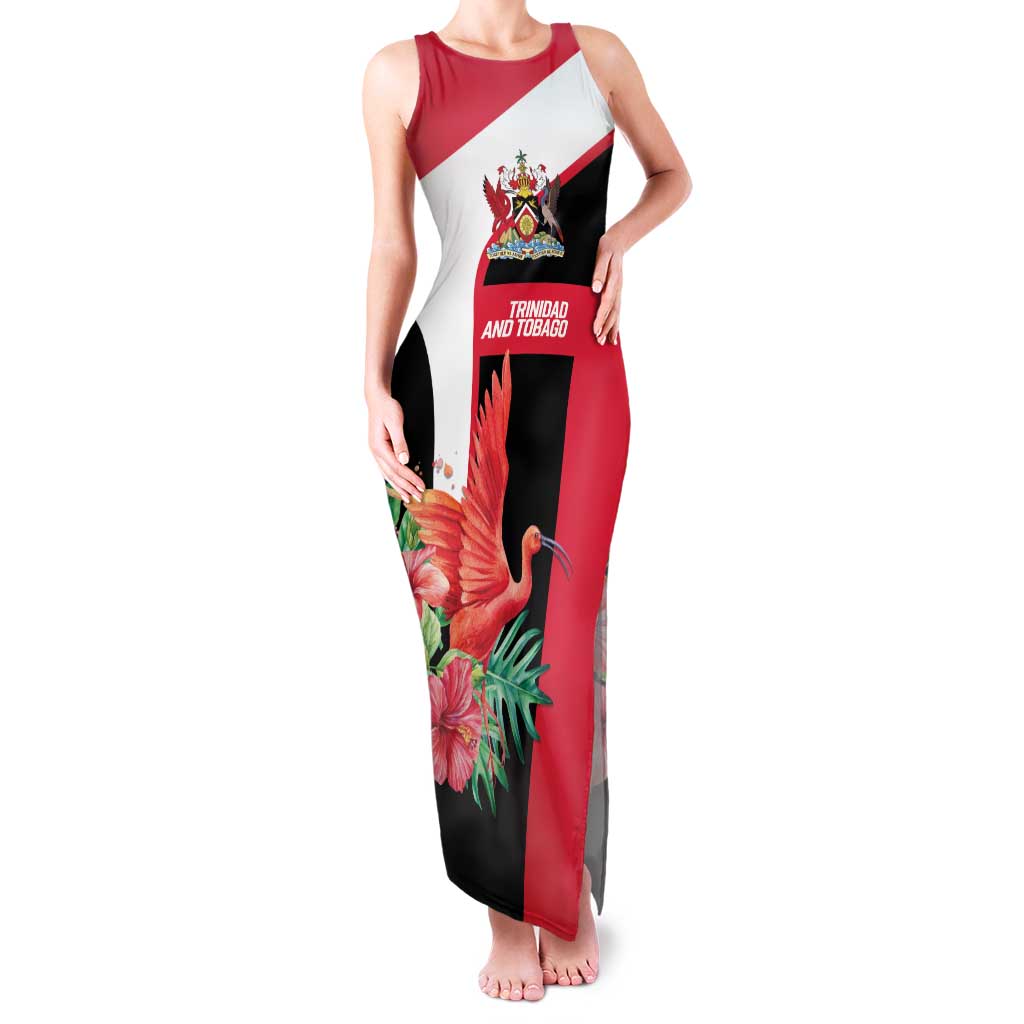 Trinidad and Tobago Personalized Family Matching Tank Maxi Dress and Hawaiian Shirt Scarlet Ibis Tropical - Wonder Print Shop