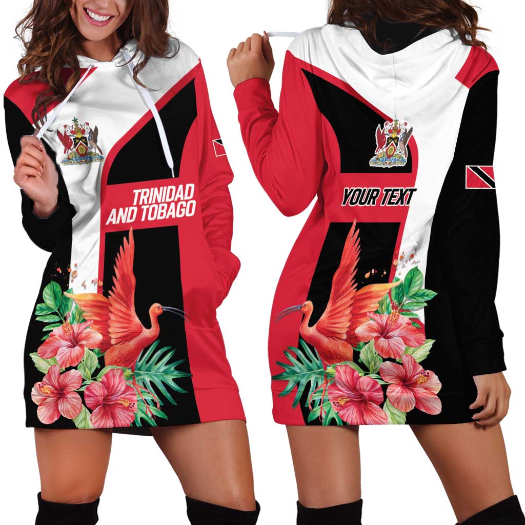 Trinidad and Tobago Personalized Hoodie Dress Scarlet Ibis Tropical - Wonder Print Shop