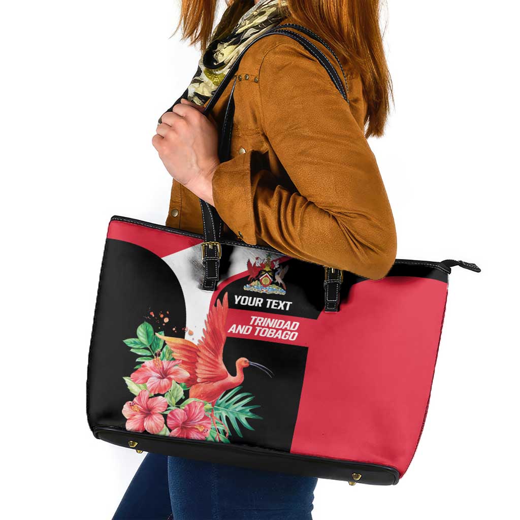 Trinidad and Tobago Personalized Leather Tote Bag Scarlet Ibis Tropical - Wonder Print Shop