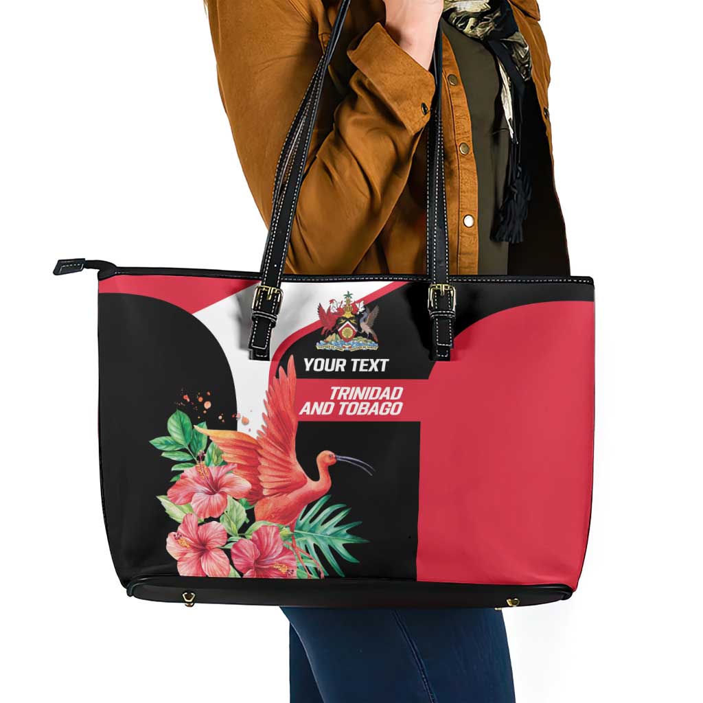 Trinidad and Tobago Personalized Leather Tote Bag Scarlet Ibis Tropical - Wonder Print Shop