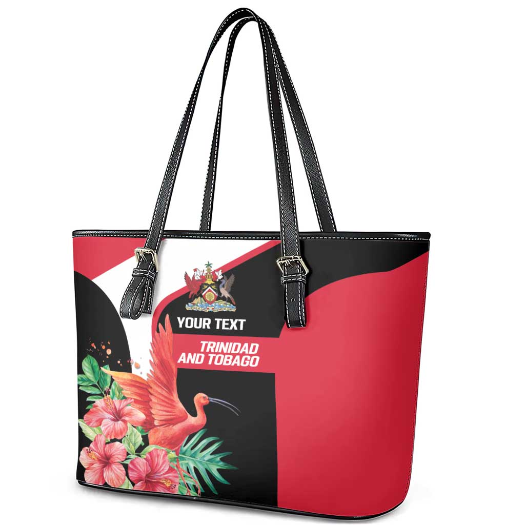 Trinidad and Tobago Personalized Leather Tote Bag Scarlet Ibis Tropical - Wonder Print Shop