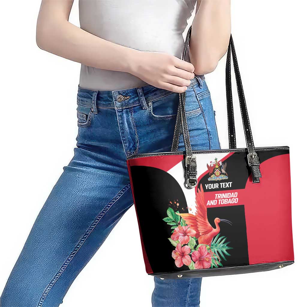 Trinidad and Tobago Personalized Leather Tote Bag Scarlet Ibis Tropical - Wonder Print Shop