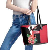 Trinidad and Tobago Personalized Leather Tote Bag Scarlet Ibis Tropical - Wonder Print Shop