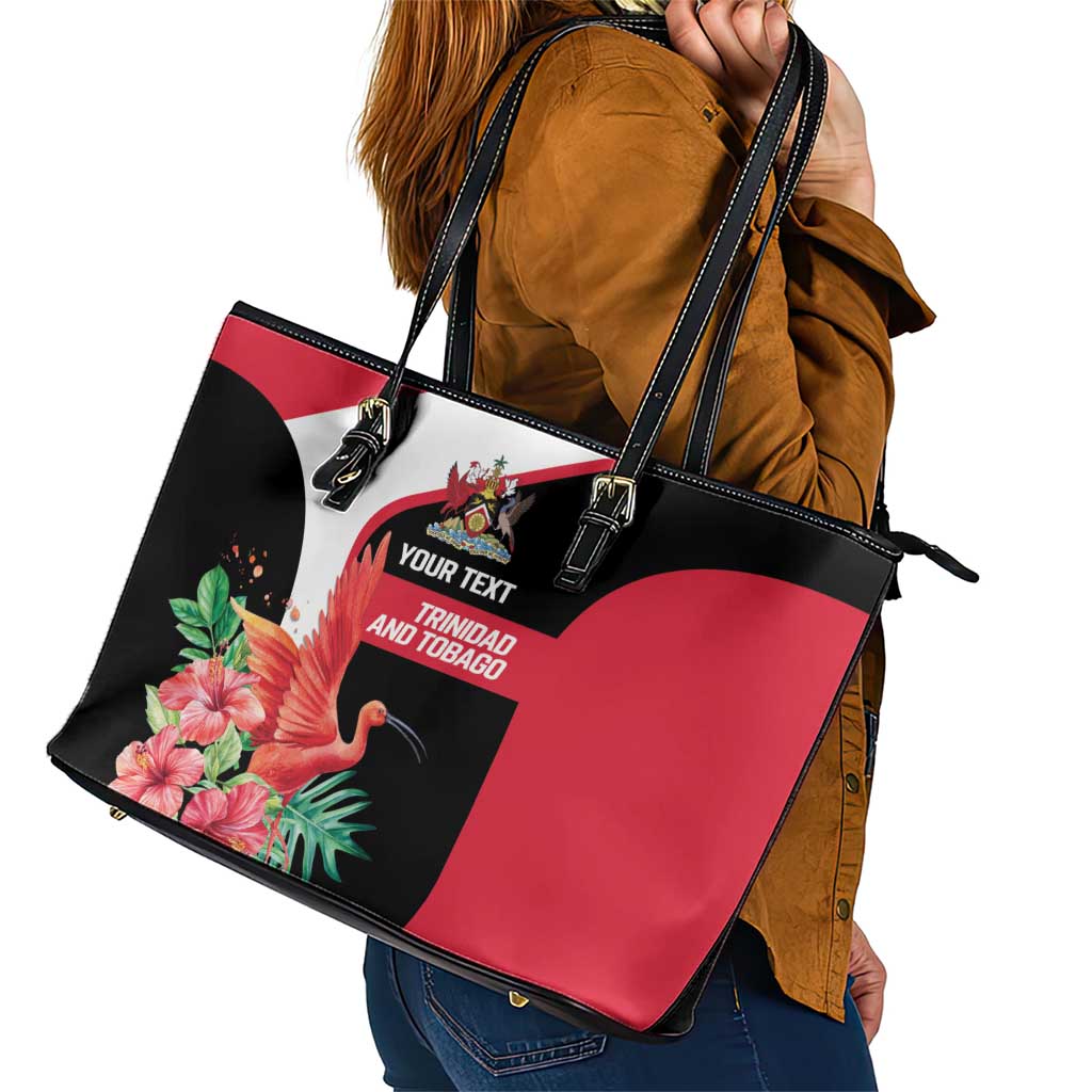 Trinidad and Tobago Personalized Leather Tote Bag Scarlet Ibis Tropical - Wonder Print Shop