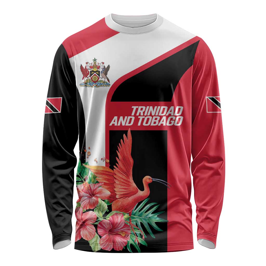 Trinidad and Tobago Personalized Long Sleeve Shirt Scarlet Ibis Tropical - Wonder Print Shop