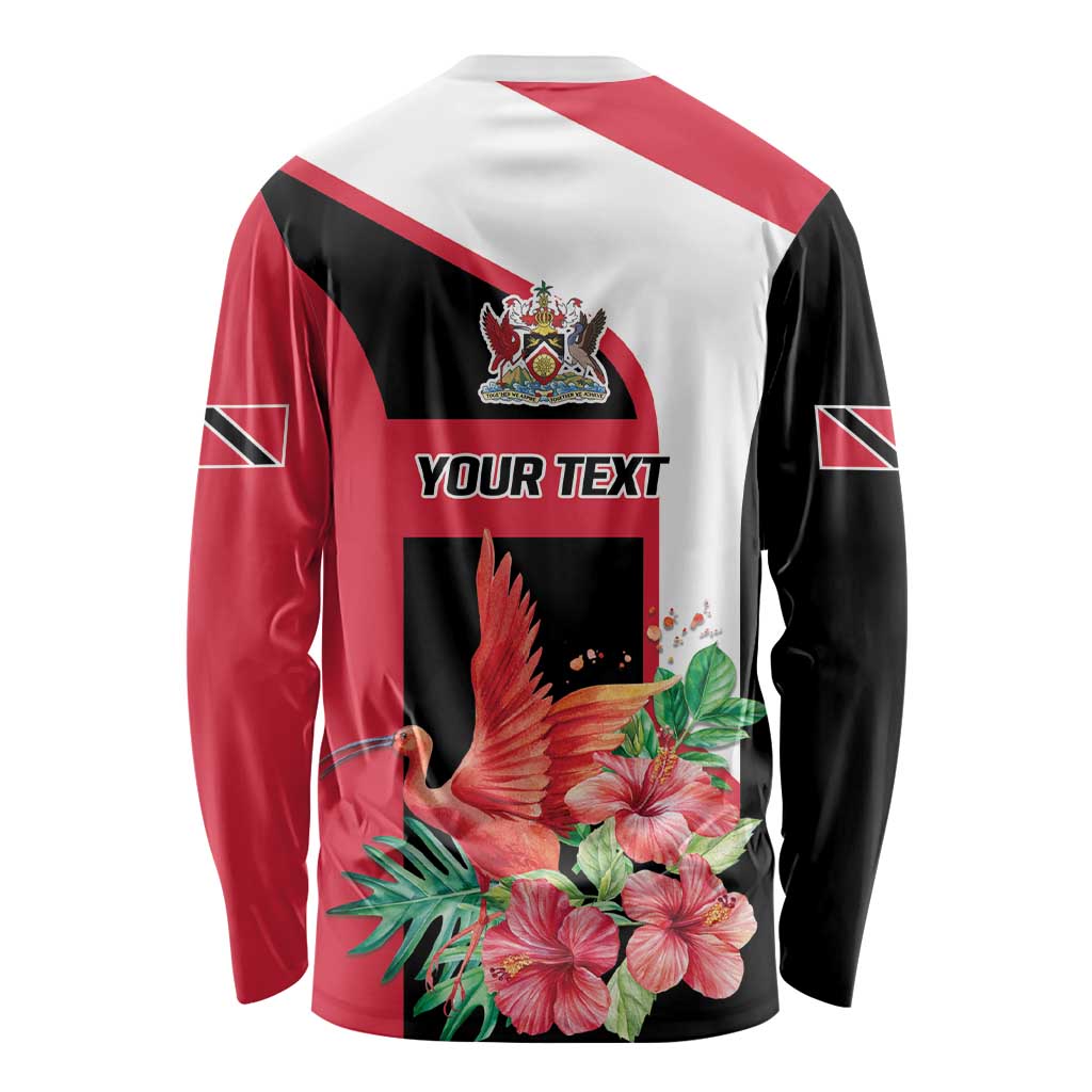 Trinidad and Tobago Personalized Long Sleeve Shirt Scarlet Ibis Tropical - Wonder Print Shop
