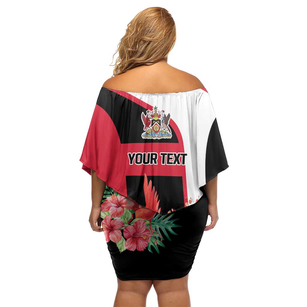 Trinidad and Tobago Personalized Off Shoulder Short Dress Scarlet Ibis Tropical - Wonder Print Shop