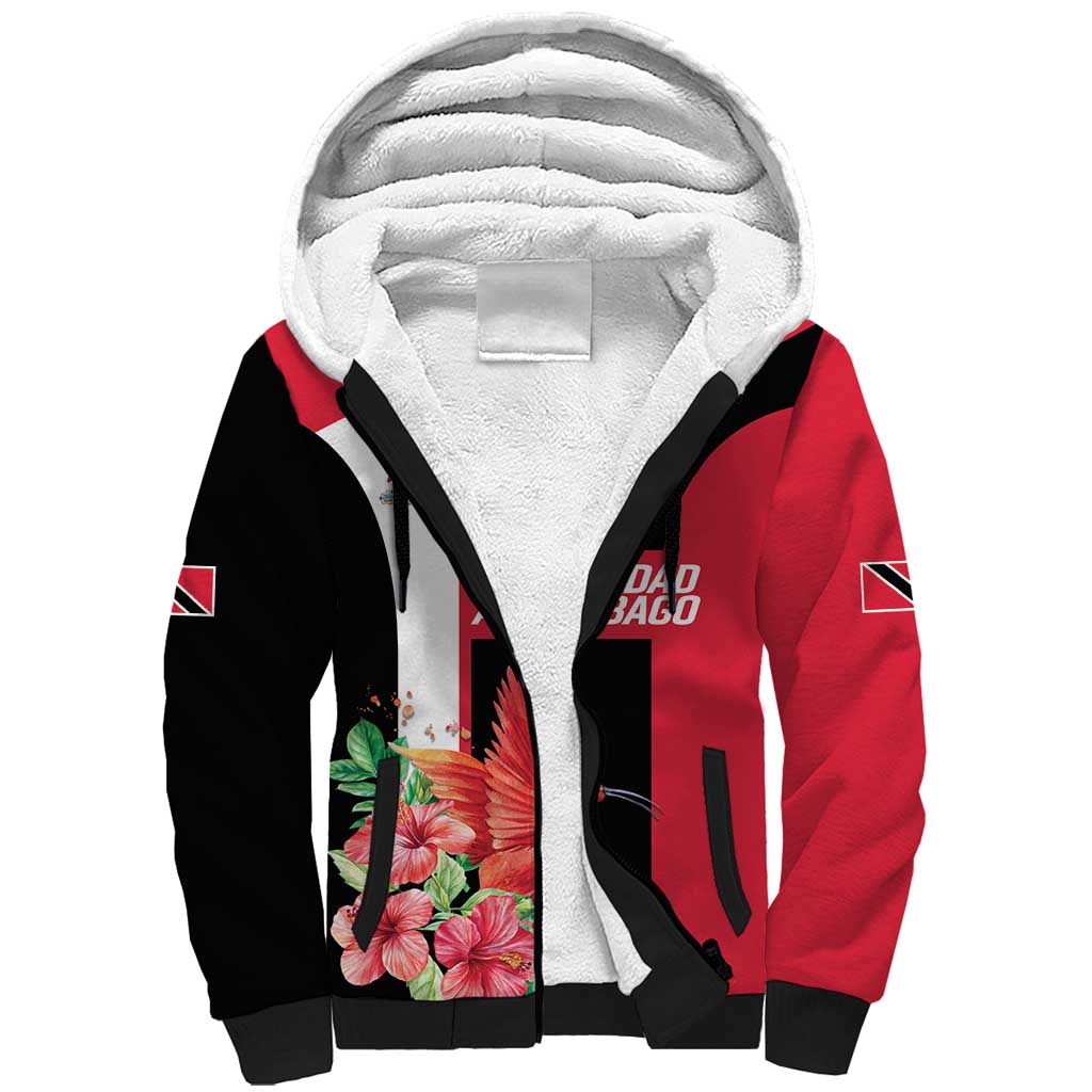 Trinidad and Tobago Personalized Sherpa Hoodie Scarlet Ibis Tropical - Wonder Print Shop