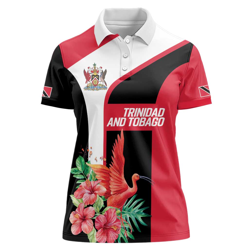 Trinidad and Tobago Personalized Women Polo Shirt Scarlet Ibis Tropical - Wonder Print Shop