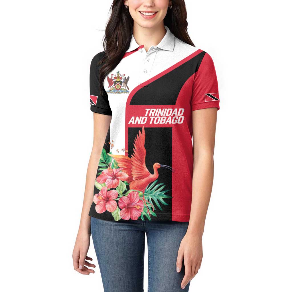 Trinidad and Tobago Personalized Women Polo Shirt Scarlet Ibis Tropical - Wonder Print Shop