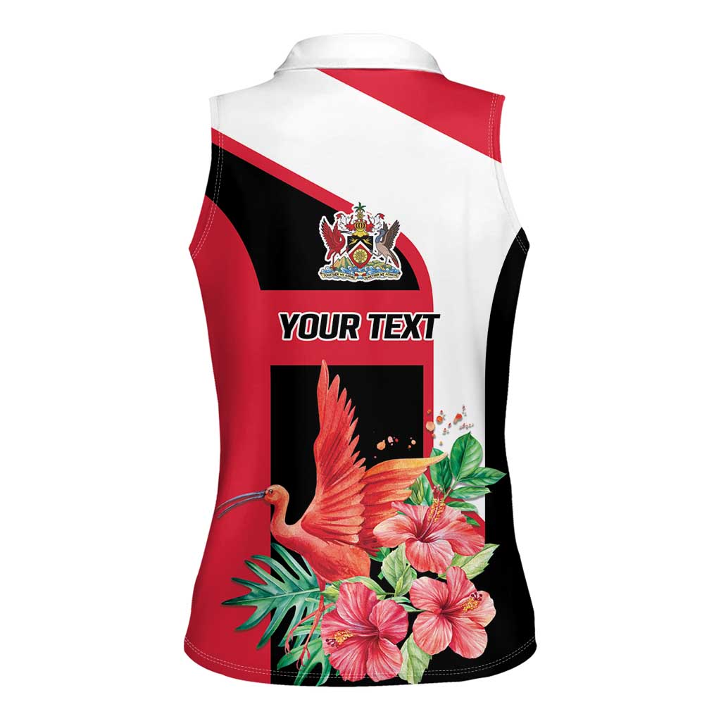 Trinidad and Tobago Personalized Women Sleeveless Polo Shirt Scarlet Ibis Tropical - Wonder Print Shop