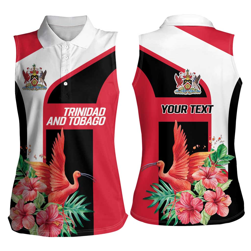 Trinidad and Tobago Personalized Women Sleeveless Polo Shirt Scarlet Ibis Tropical - Wonder Print Shop