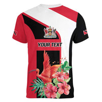 Trinidad and Tobago Personalized Women V-Neck T-Shirt Scarlet Ibis Tropical - Wonder Print Shop