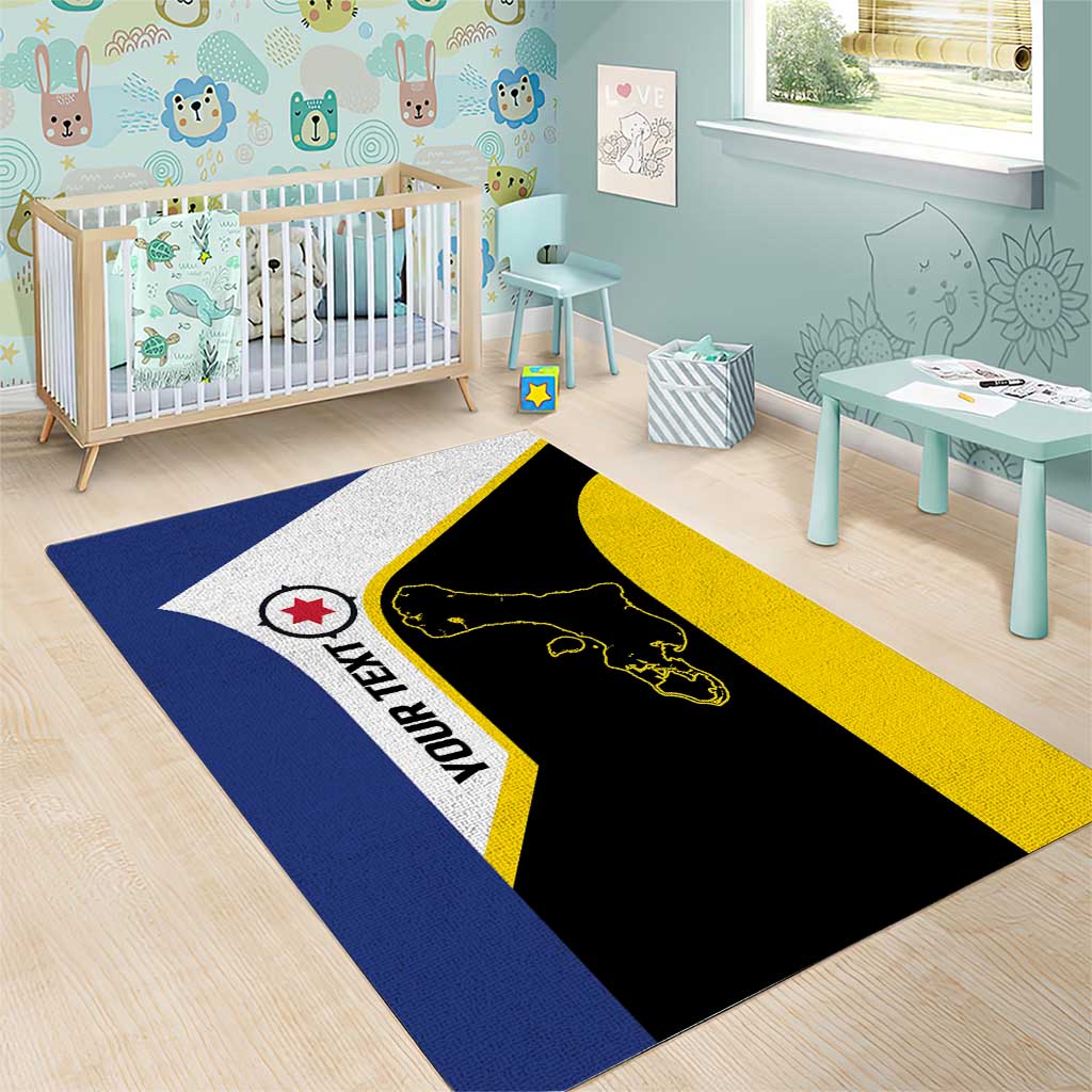 Caribbean Bonaire Personalized Area Rug Simple Flag Style - Wonder Print Shop