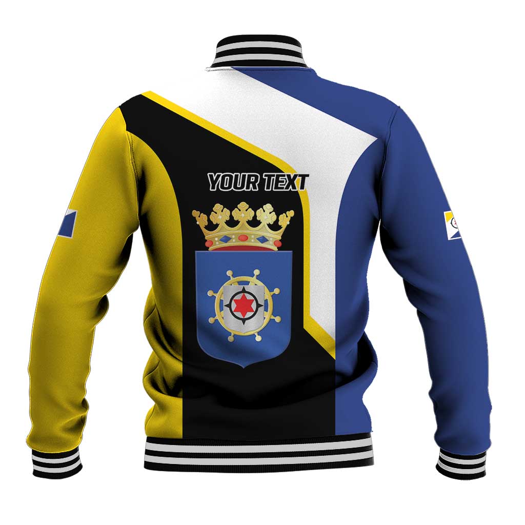 Caribbean Bonaire Personalized Baseball Jacket Simple Flag Style - Wonder Print Shop
