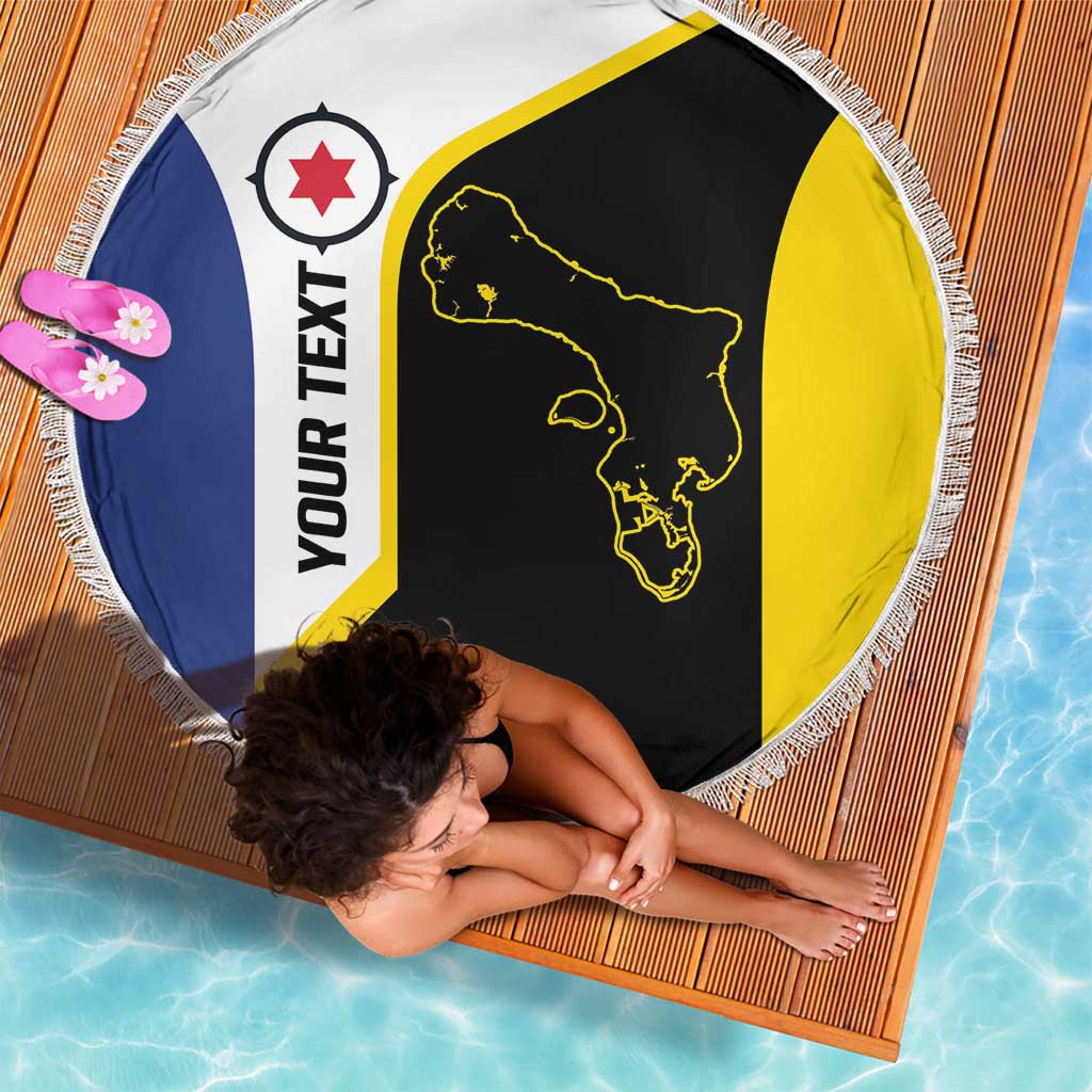 Caribbean Bonaire Personalized Beach Blanket Simple Flag Style - Wonder Print Shop