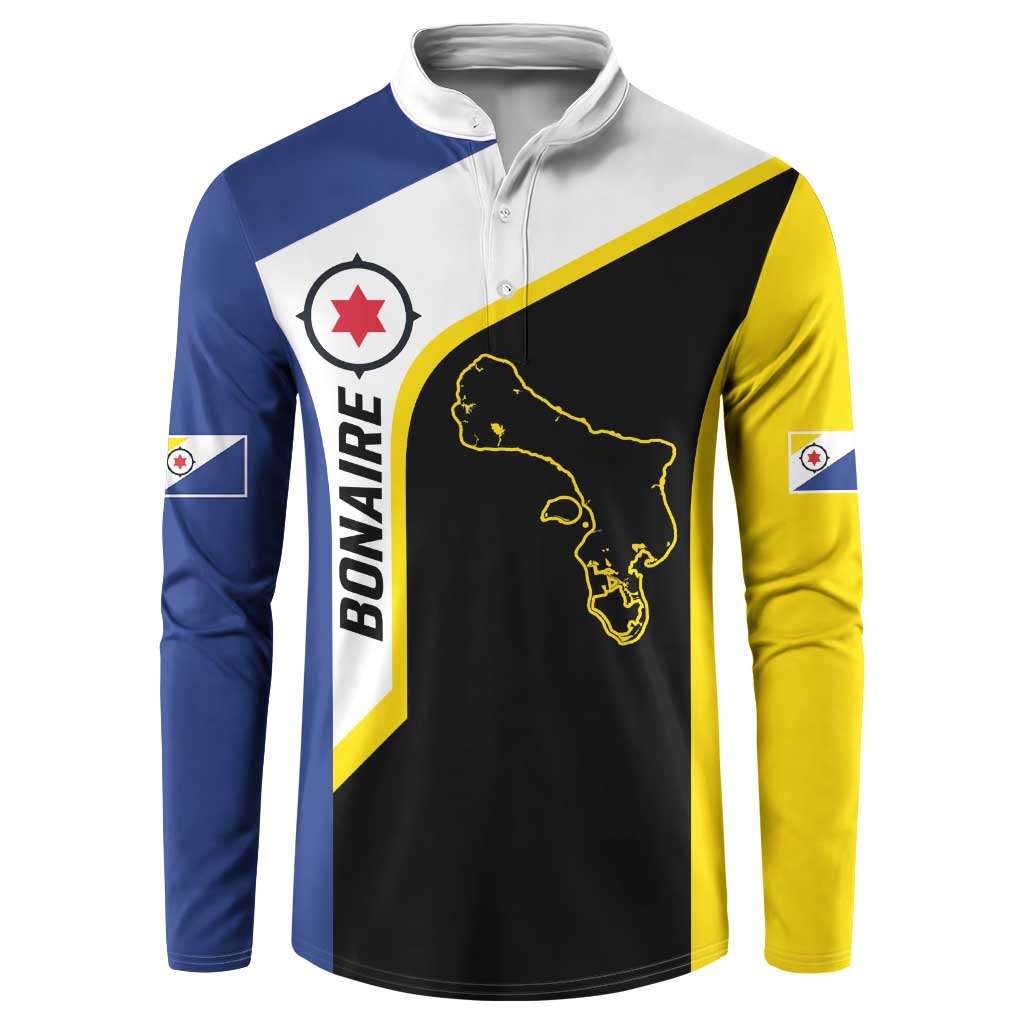 Caribbean Bonaire Personalized Button Sweatshirt Simple Flag Style - Wonder Print Shop