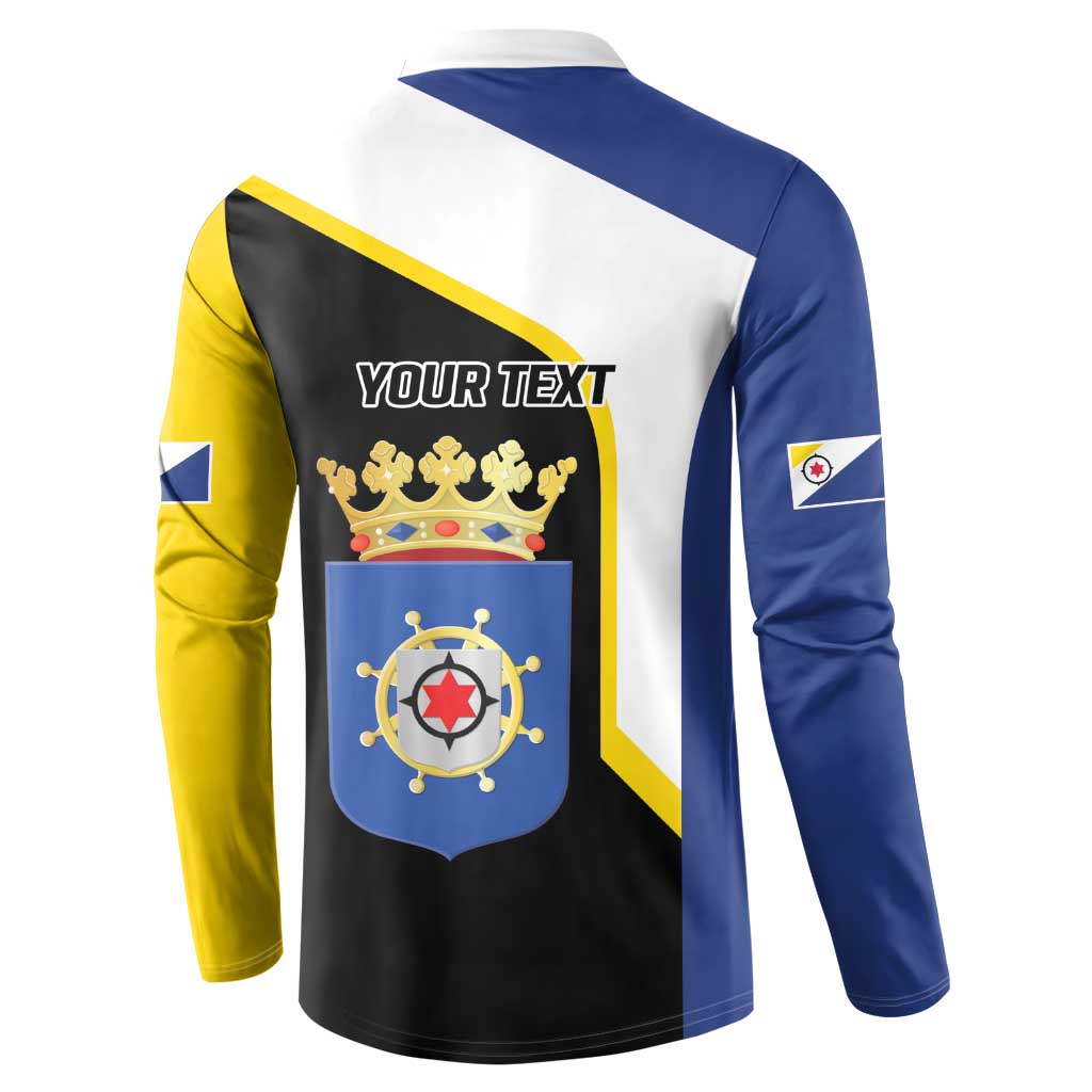 Caribbean Bonaire Personalized Button Sweatshirt Simple Flag Style - Wonder Print Shop