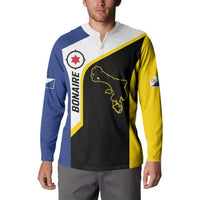 Caribbean Bonaire Personalized Button Sweatshirt Simple Flag Style - Wonder Print Shop