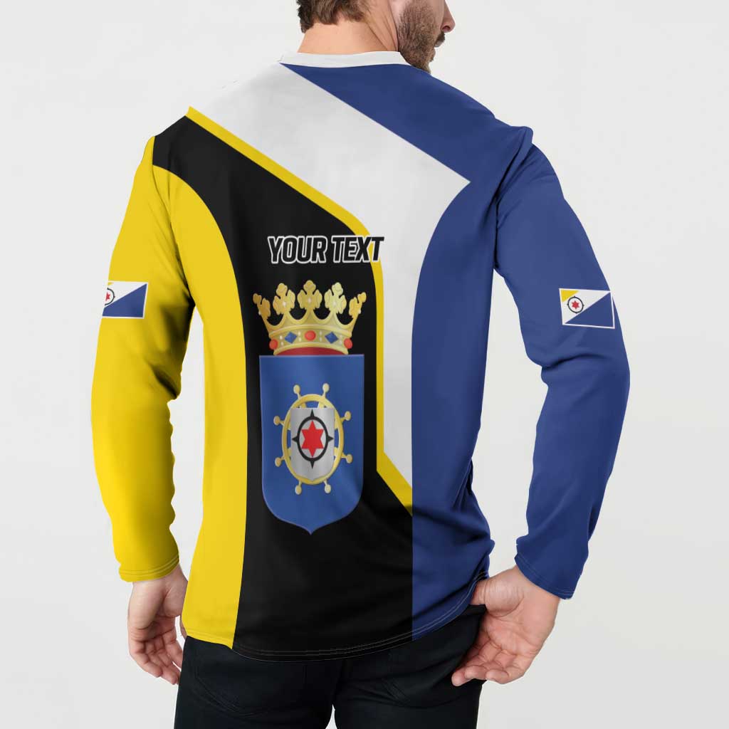 Caribbean Bonaire Personalized Button Sweatshirt Simple Flag Style - Wonder Print Shop