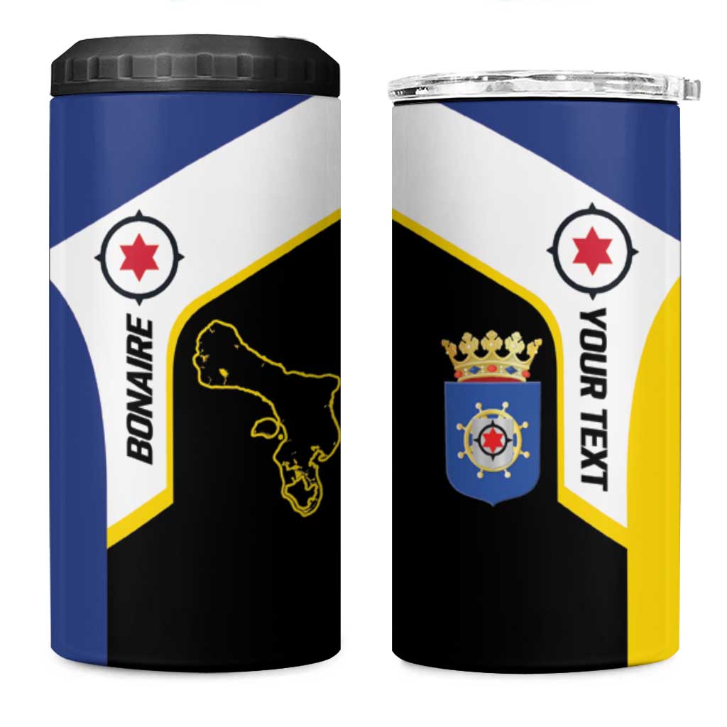 Caribbean Bonaire Personalized 4 in 1 Can Cooler Tumbler Simple Flag Style - Wonder Print Shop