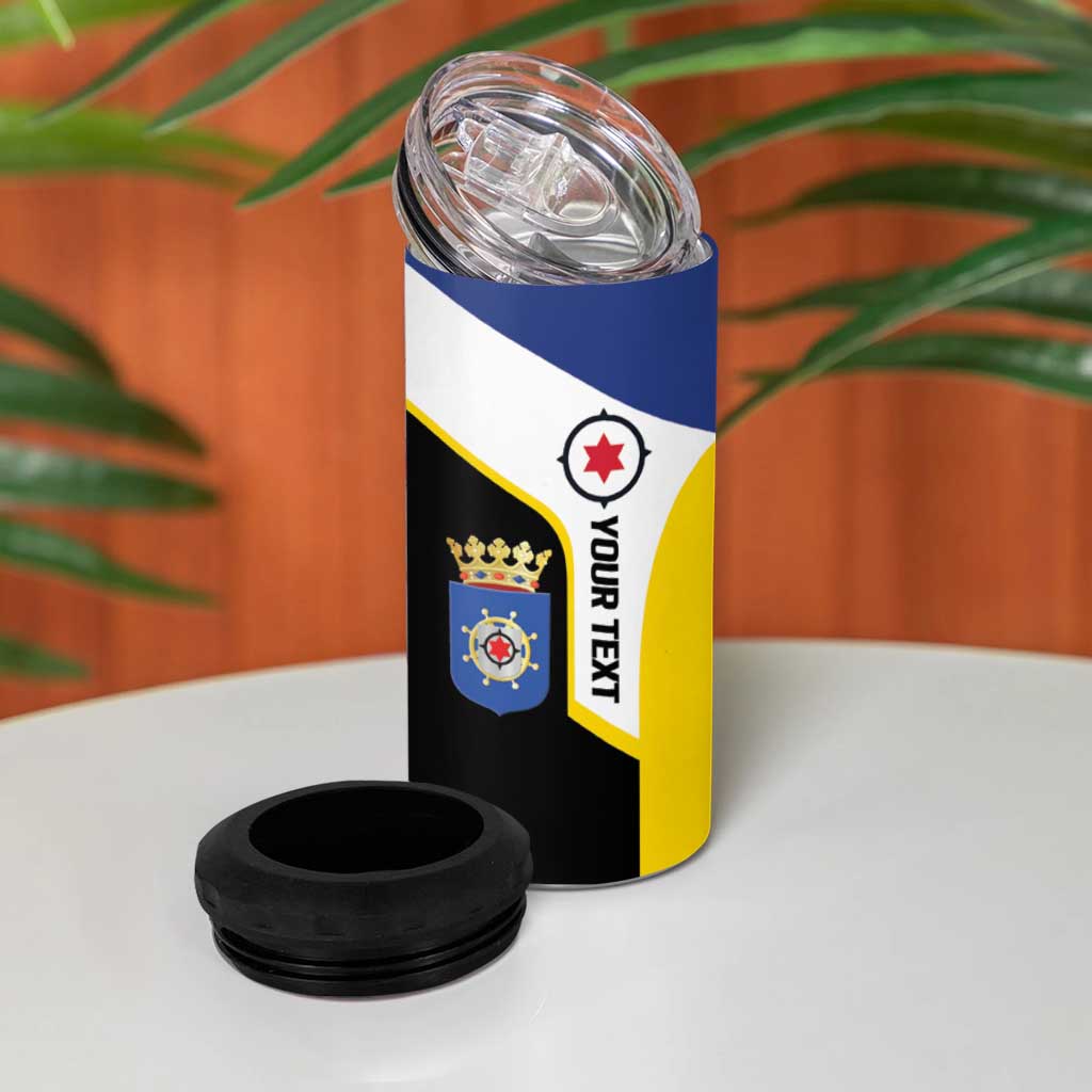 Caribbean Bonaire Personalized 4 in 1 Can Cooler Tumbler Simple Flag Style - Wonder Print Shop