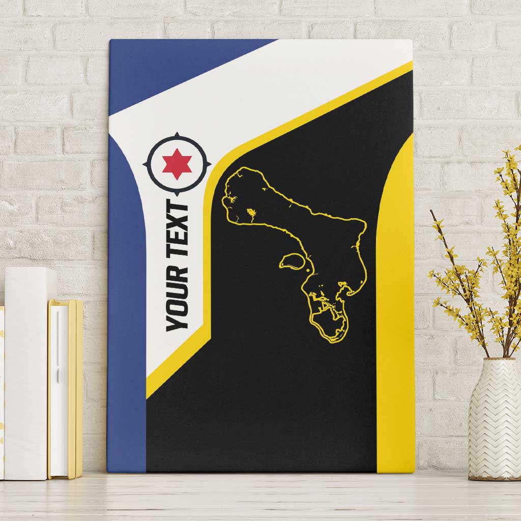 Caribbean Bonaire Personalized Canvas Wall Art Simple Flag Style - Wonder Print Shop