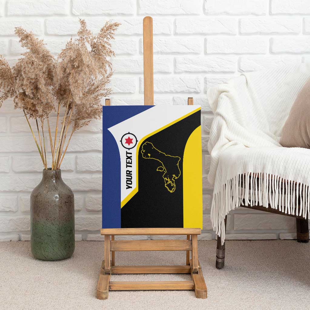 Caribbean Bonaire Personalized Canvas Wall Art Simple Flag Style - Wonder Print Shop