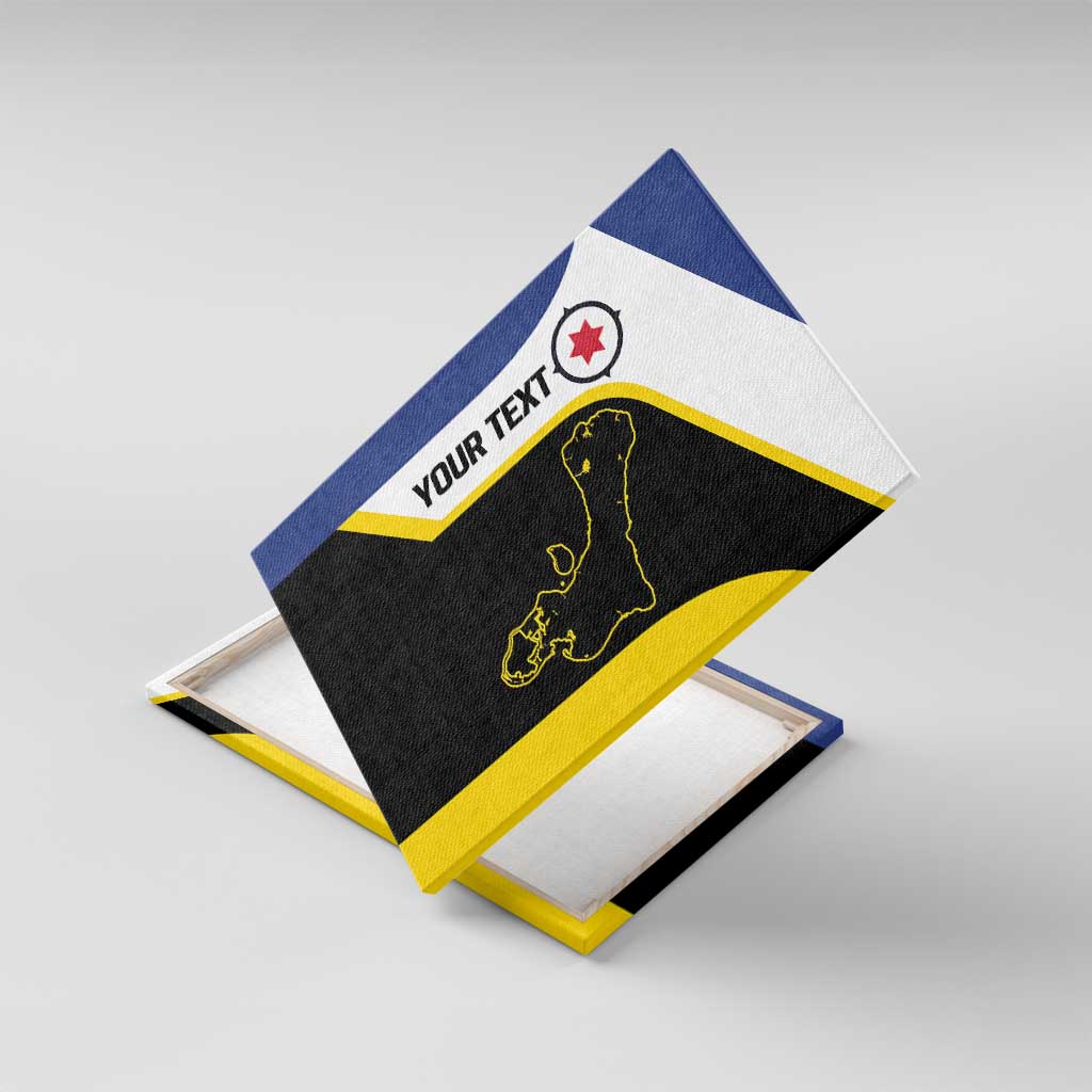 Caribbean Bonaire Personalized Canvas Wall Art Simple Flag Style - Wonder Print Shop