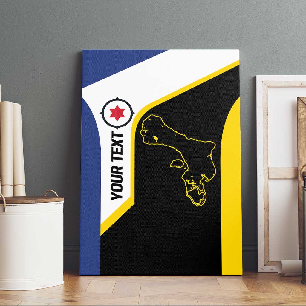Caribbean Bonaire Personalized Canvas Wall Art Simple Flag Style - Wonder Print Shop