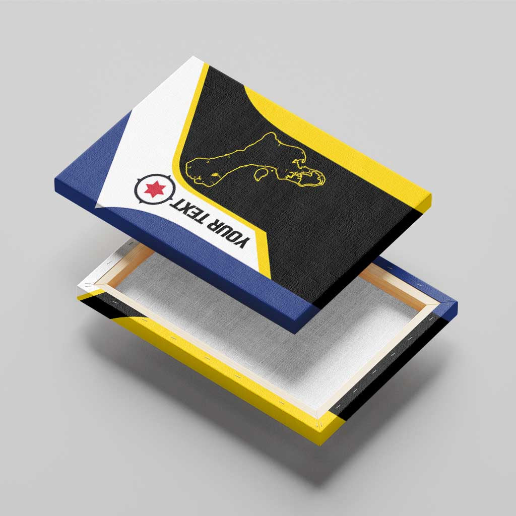 Caribbean Bonaire Personalized Canvas Wall Art Simple Flag Style - Wonder Print Shop